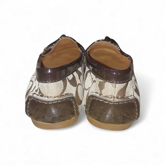 Coach Women's Tan and Brown Patterned Loafers - Picture 4 of 8